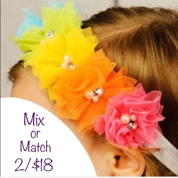Floral Rainbow Elastic Headband Infant Toddler - Picture 6 of 8